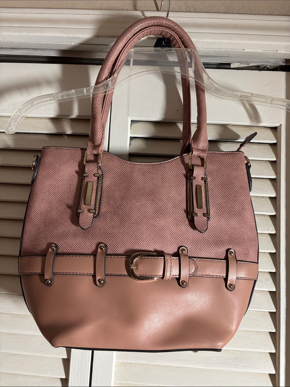 Classic Structured Tote Bag in Dusty Rose